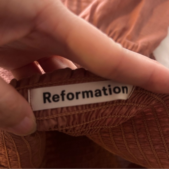 Reformation Dunes Mini Dress Balloon Long Sleeve Praline Size 0 - Picture 10 of 13